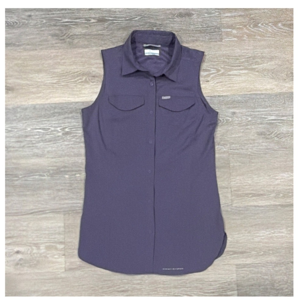 Columbia Purple Sleeveless Button-Up Collared Top XS AL2684